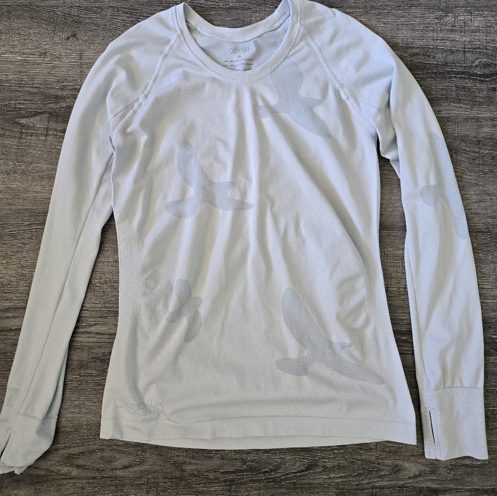 Oiselle Flyte Long Sleeve Lg Ice Blue